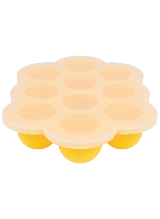 WeeSprout Silicone Freezer Tray with Clip on Lid Perfect Food Storage Container for Homemade Baby Food, Vegetable, Fruit Purees, and Breast Milk (Bright Yellow, Ten 1.5 Ounce Sections)